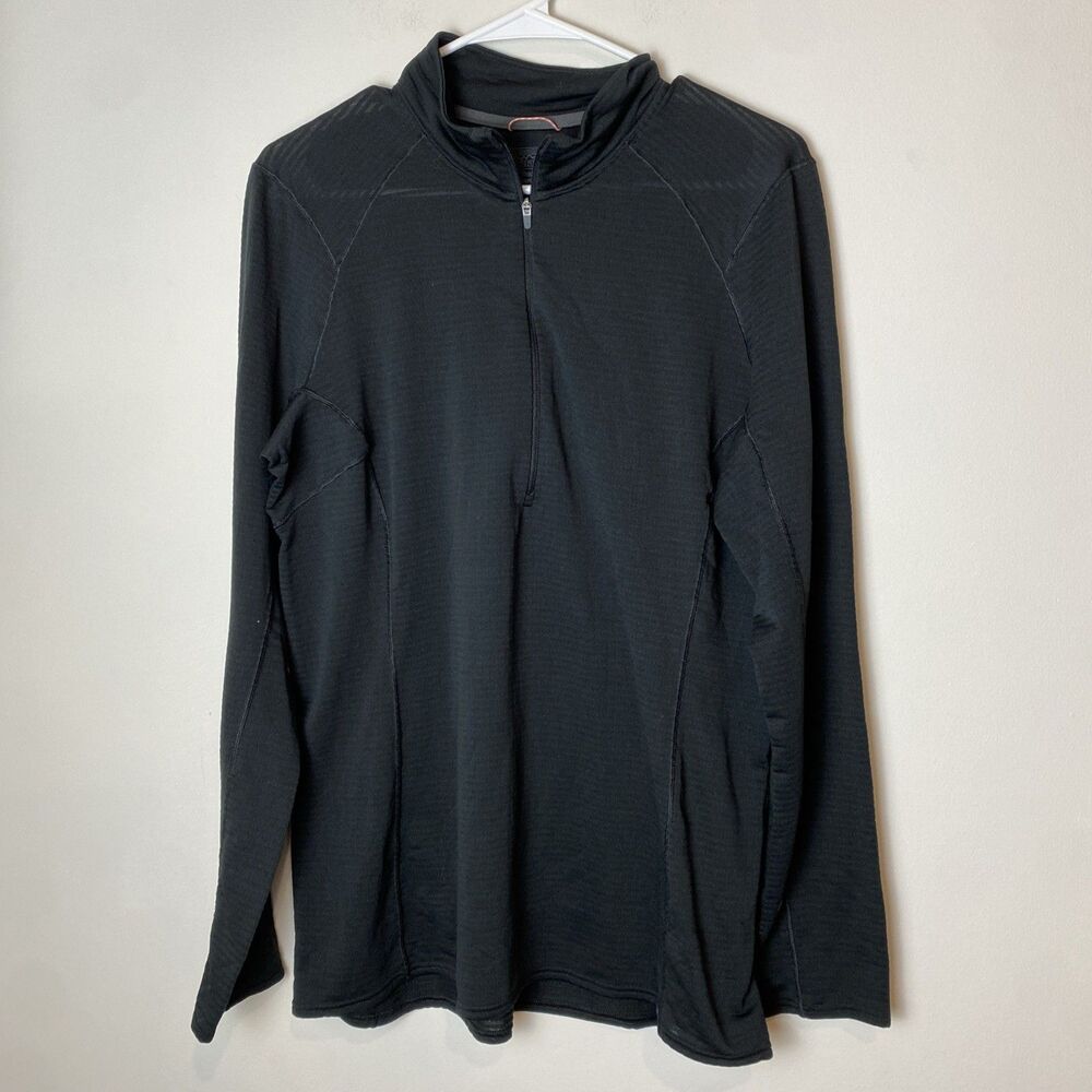 Patagonia Pullover Women's XL Black Thermal Weight Capilene 1/4 Zip Base Layer